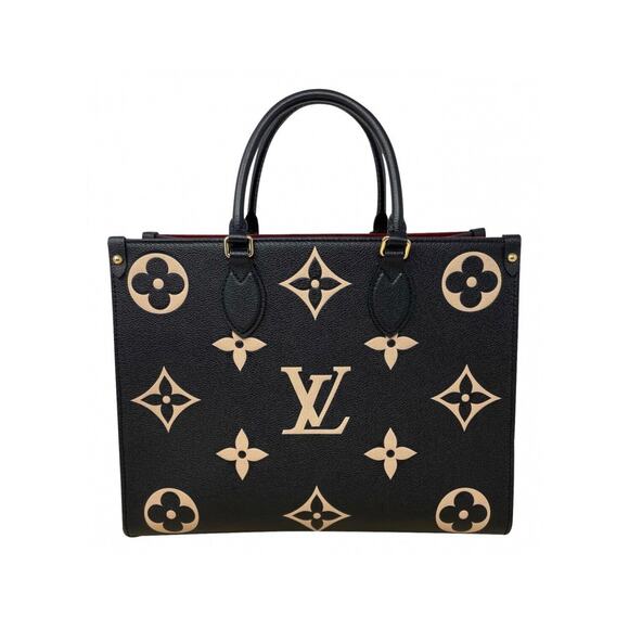 Louis Vuitton M45495 OnTheGo Tote MM Black/Beige NEW WITH TAGS! - Picture 1 of 13